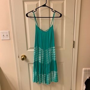 Teal and white sundress